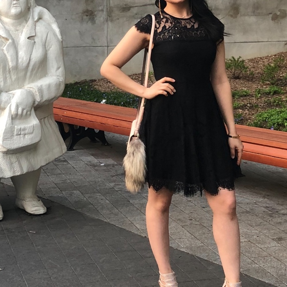 Black bardot dress